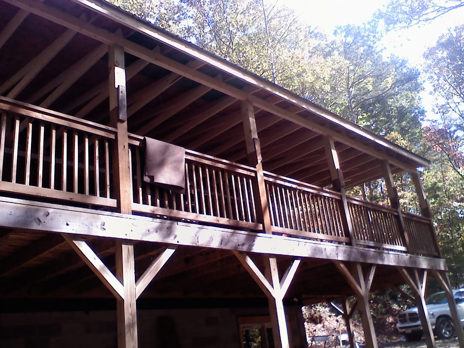 Timber framing under a new elevated porch and deck — Roof Leak Repair in Leander by Roofing Brothers